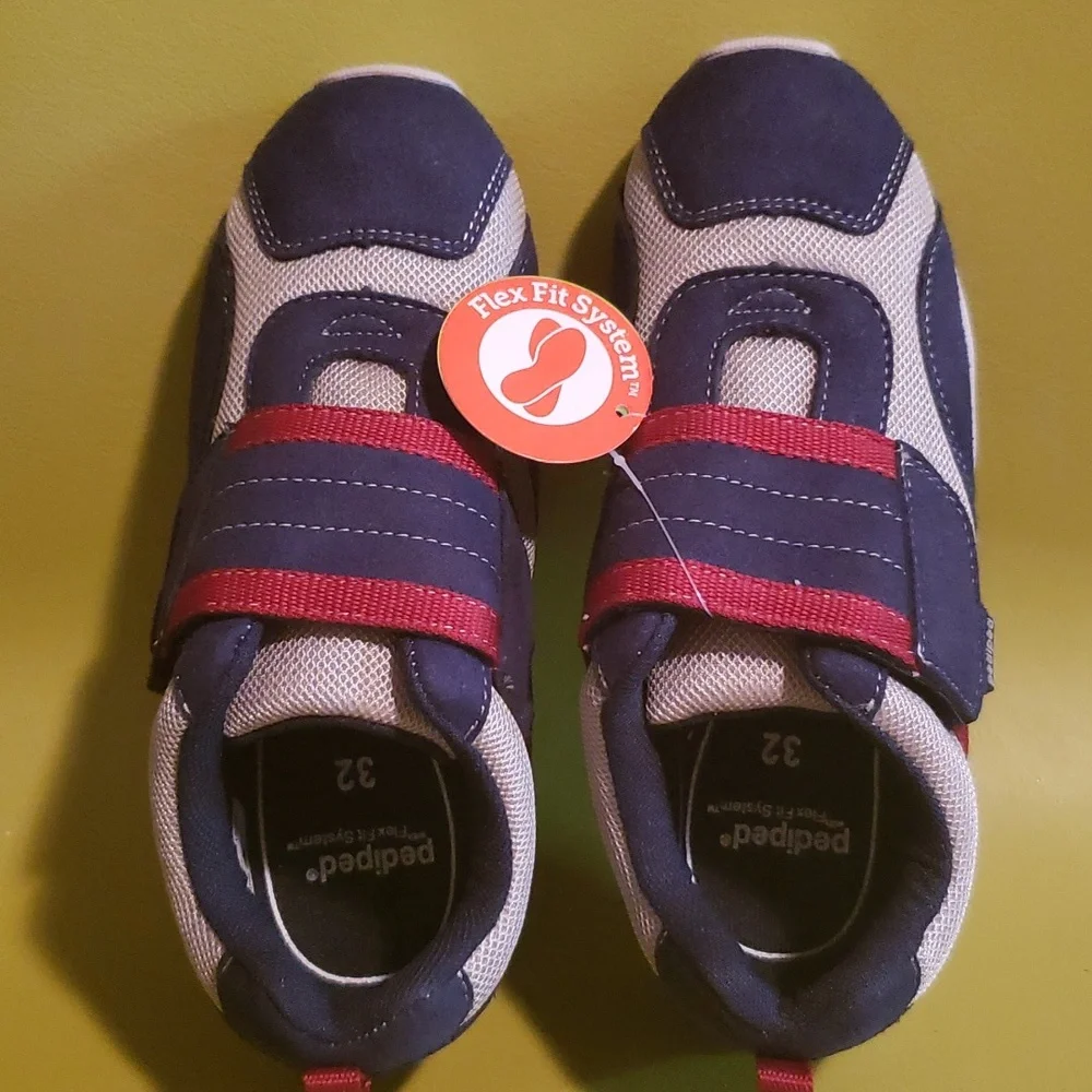 Pediped Adrian Navy Grey Washable Sneakers